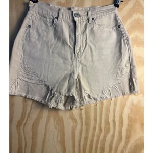 American Eagle Tan Distressed High Waisted Denim Short 4 Khaki Cutoff boho beach